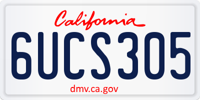 CA license plate 6UCS305