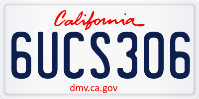 CA license plate 6UCS306