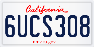 CA license plate 6UCS308