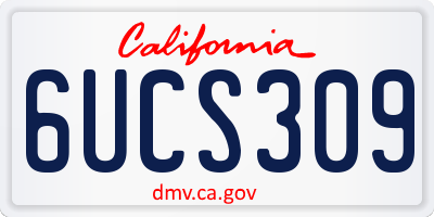 CA license plate 6UCS309