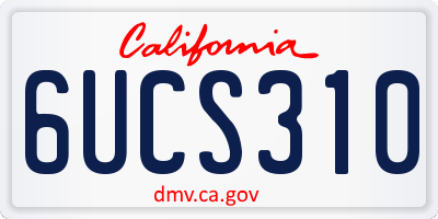 CA license plate 6UCS310