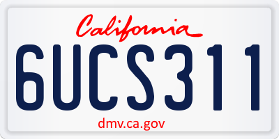 CA license plate 6UCS311
