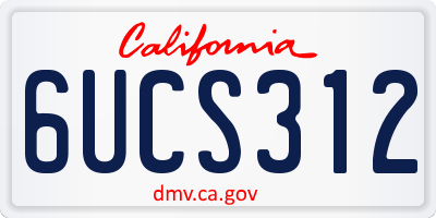 CA license plate 6UCS312