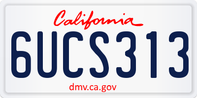 CA license plate 6UCS313