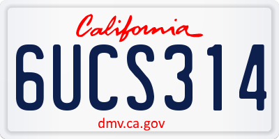 CA license plate 6UCS314