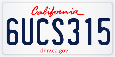 CA license plate 6UCS315