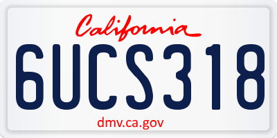 CA license plate 6UCS318