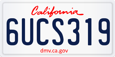 CA license plate 6UCS319