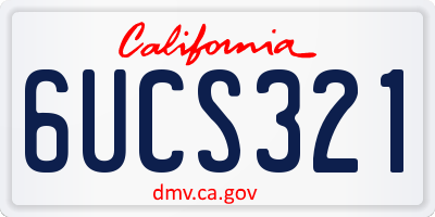 CA license plate 6UCS321