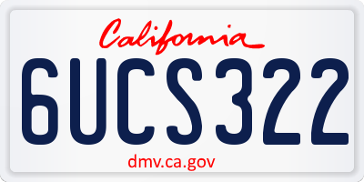 CA license plate 6UCS322
