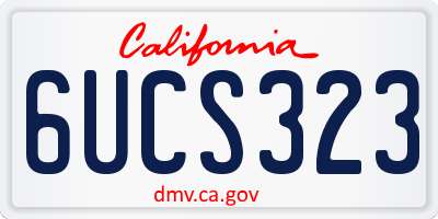 CA license plate 6UCS323