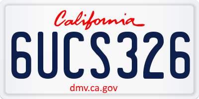 CA license plate 6UCS326