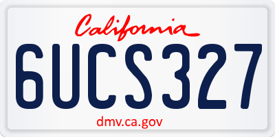 CA license plate 6UCS327