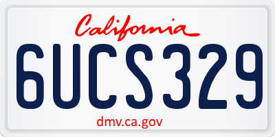 CA license plate 6UCS329