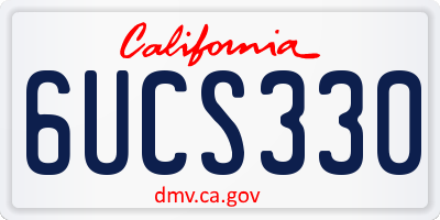 CA license plate 6UCS330