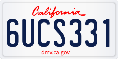 CA license plate 6UCS331