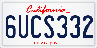 CA license plate 6UCS332