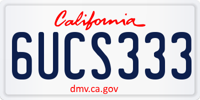 CA license plate 6UCS333