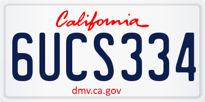 CA license plate 6UCS334