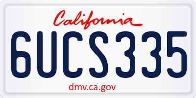 CA license plate 6UCS335
