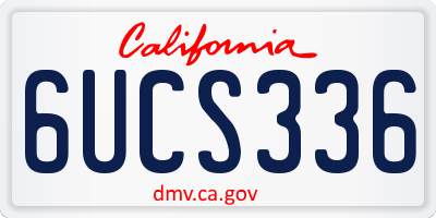CA license plate 6UCS336