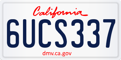 CA license plate 6UCS337