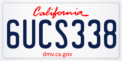 CA license plate 6UCS338