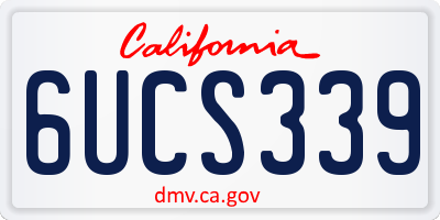 CA license plate 6UCS339