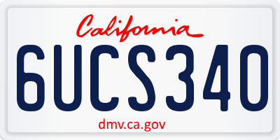 CA license plate 6UCS340
