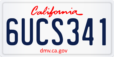 CA license plate 6UCS341