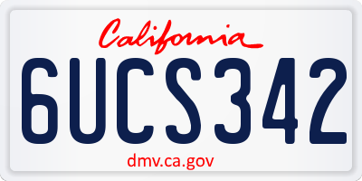 CA license plate 6UCS342