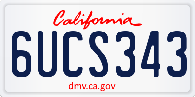 CA license plate 6UCS343