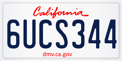 CA license plate 6UCS344