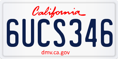 CA license plate 6UCS346