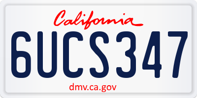 CA license plate 6UCS347
