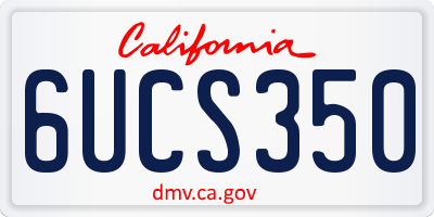 CA license plate 6UCS350