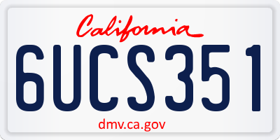 CA license plate 6UCS351