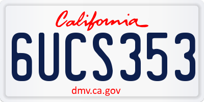 CA license plate 6UCS353