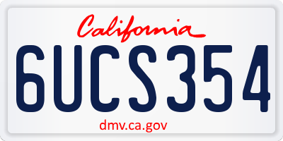 CA license plate 6UCS354