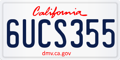 CA license plate 6UCS355