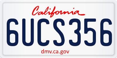 CA license plate 6UCS356