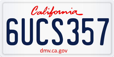 CA license plate 6UCS357