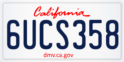 CA license plate 6UCS358