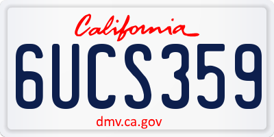 CA license plate 6UCS359