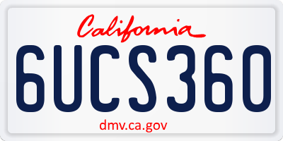 CA license plate 6UCS360