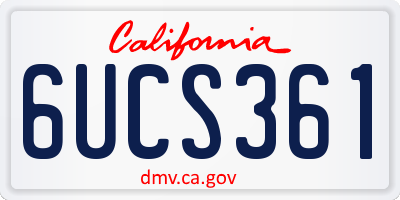 CA license plate 6UCS361