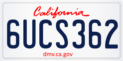 CA license plate 6UCS362