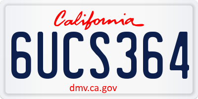 CA license plate 6UCS364