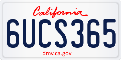 CA license plate 6UCS365