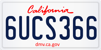 CA license plate 6UCS366
